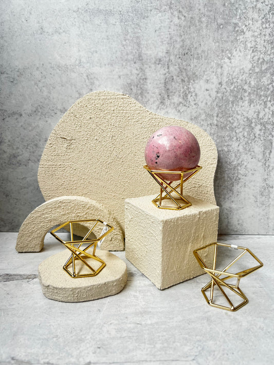 Gold Geometric Sphere Stands