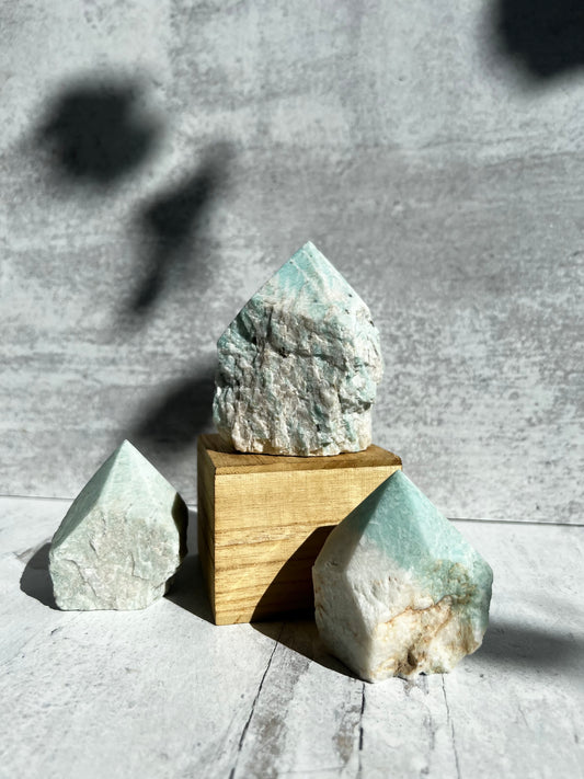 Amazonite Polished Tops- Peace, Truth, Harmony + Communication
