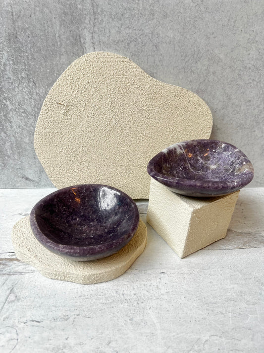 Lepidolite Bowls- Anxiety Reduction, Sleep, Calming, Emotional Healing, Purification