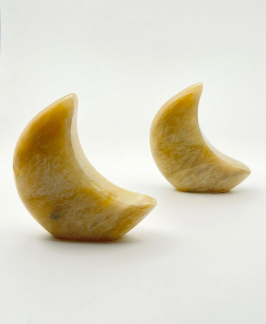 Moonstone Standing Moon Carvings- Manifesting, Divine Feminine, Inner Growth, Strength, Intuition, Inspiration, Good Luck