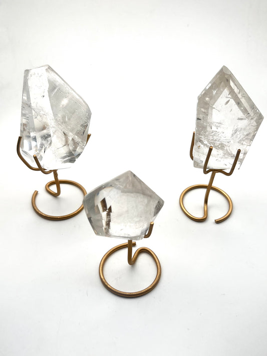 Faceted Lemurian Freeforms on Stand- Divine Feminine, Ancient Wisdom, Healing