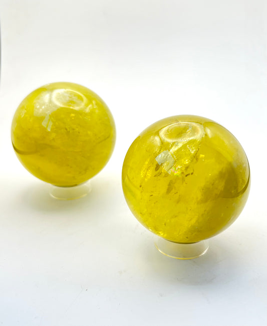 Lemon Quartz Spheres- Amplifies Intention, Raises Vibration, Joy, Vitality