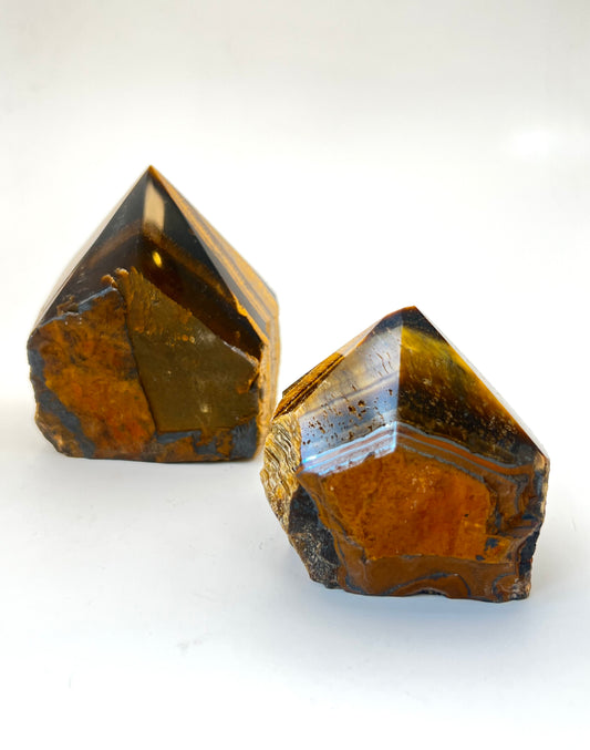 Tiger's Eye Top Polish Freeforms- Abundance, Prosperity, Willpower, Good Luck, Courage