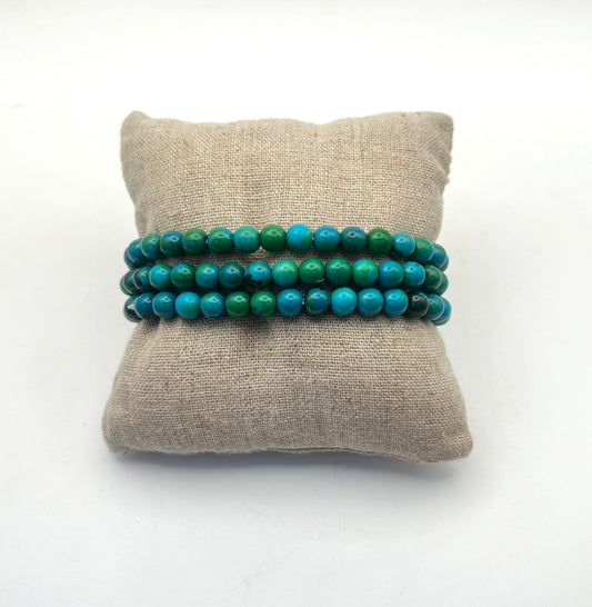 Chrysocolla + Malachite Crystal Bracelet- Protection, Boundary Setting, Emotional Healing, Clearing