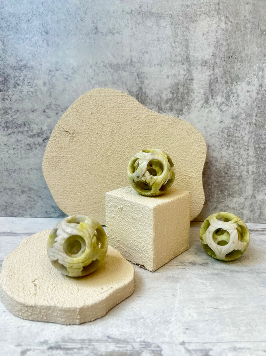 Serpentine Lucky Spheres- Heart Chakra, Strength, Grounding
