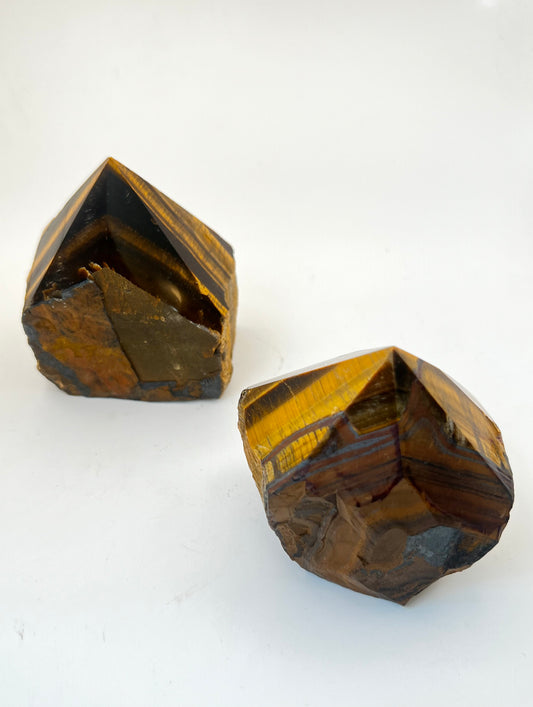 Tiger's Eye Top Polish Freeforms- Abundance, Prosperity, Willpower, Good Luck, Courage
