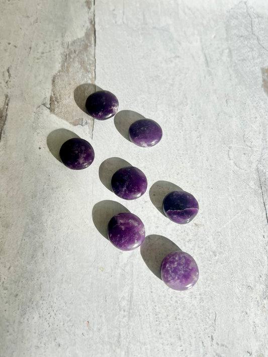 Lepidolite Coins- Anxiety Reduction, Sleep, Calming, Emotional Healing, Purification