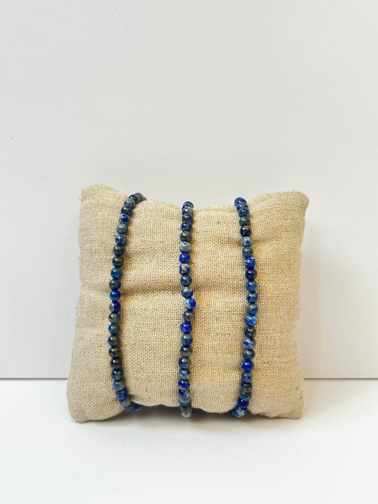 Lapis Lazuli Crystal Bracelet- Wisdom, Intuition, High Vibe, Inner Truth and Calm
