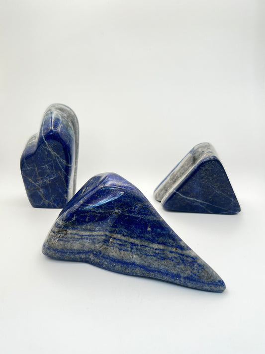 Polished Lapis Lazuli Free Forms- Wisdom, Intuition, High Vibe, Inner Truth, Confidence