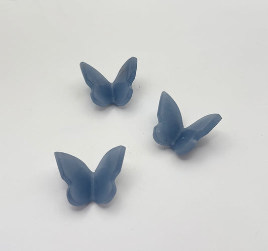 Mini 3D Angelite Butterfly Carvings- Divine Connection, Forgiveness, Anger Reducer