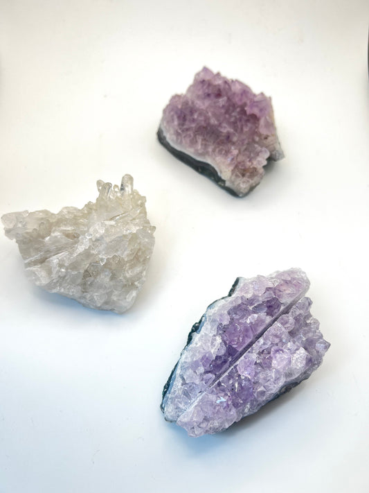 Crystal Business Card Holders (Amethyst + Clear Quartz Clusters)