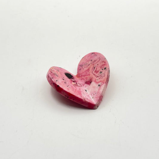 Rhodonite 3D Heart Carving- Self-Esteem, Positivity, Emotional Healing, Peace, Self-Acceptance