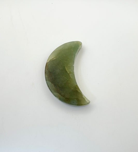 Green Aventurine Moon Carvings- Confidence, Growth, Motivation, Abundance, Heart Chakra