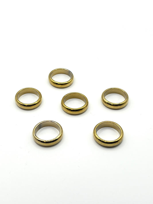 Golden Hematite Rings (Size 7)- Energetic Protection, Confidence, Focus, Resilience