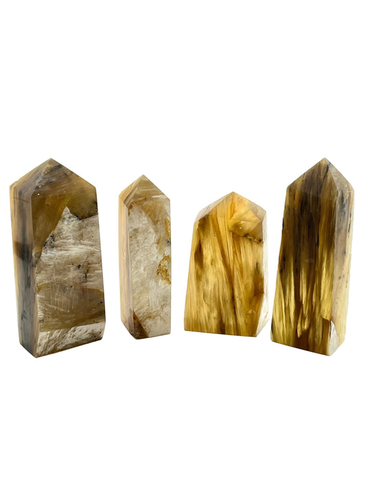 Golden Lepidolite + Mica Towers- Emotional Support, Joy, Inner Reflection, Clarity, Anxiety Support