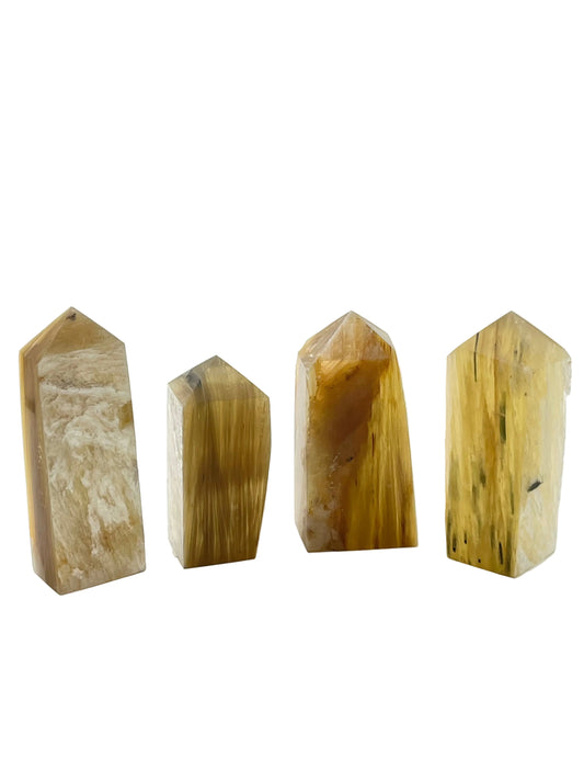 Golden Lepidolite + Mica Towers- Emotional Support, Joy, Inner Reflection, Clarity, Anxiety Support