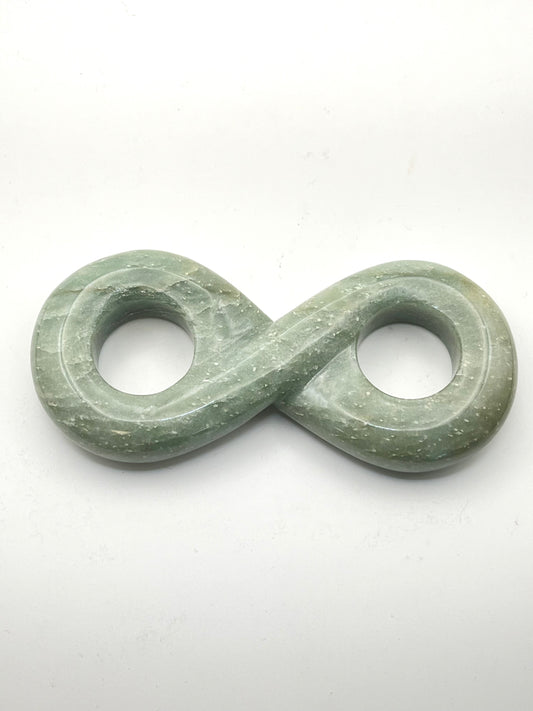 Green Aventurine Infinity Sign Candle Holder- Confidence, Growth, Motivation, Abundance, Heart Chakra