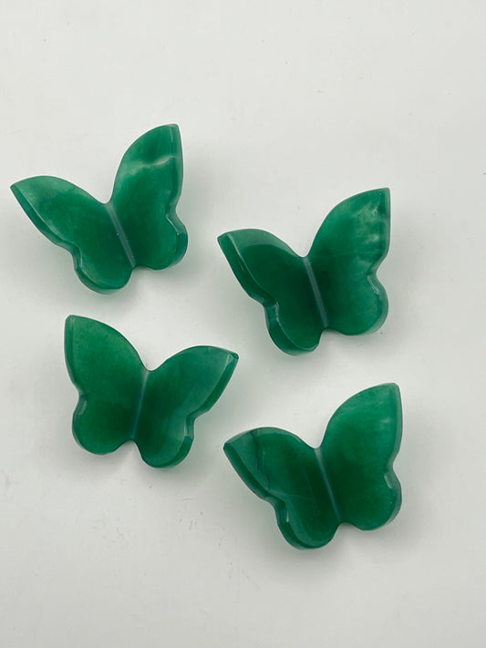 Green Jade 3D Butterfly Carvings- Good Fortune, Grounding, Relationships, Good Luck, Heart Healing