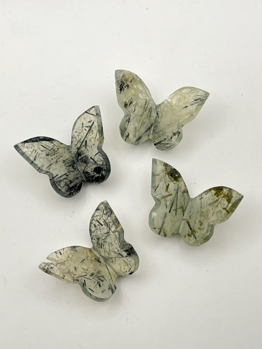 Green Prehnite 3D Butterfly Carvings- Heal the Healer, Unconditional Love, Prosperity, Abundance