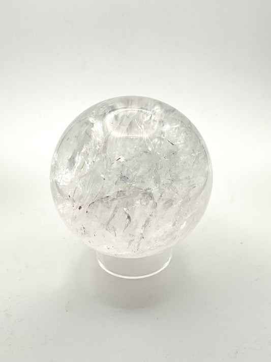 High Quality Brazilian Fire + Ice Quartz Spheres- Amplifies Intention + Raises Vibration