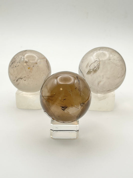 High Quality Brazilian Smoky Quartz Spheres-
