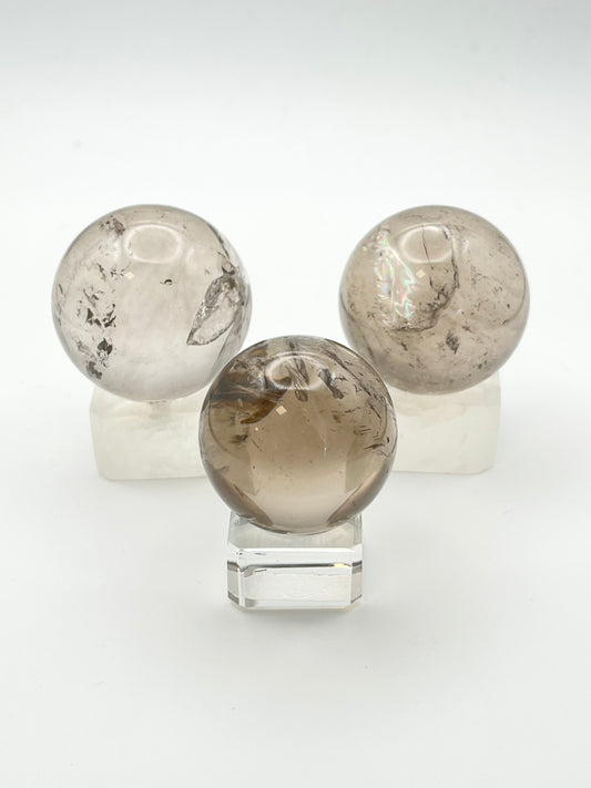 High Quality Brazilian Smoky Quartz Spheres-