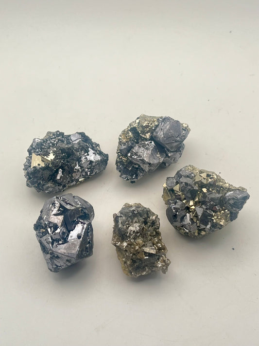 High Quality Pyrite Clusters with Galena Inclusions- Abundance, Manifesting, Deep Grounding, Leadership