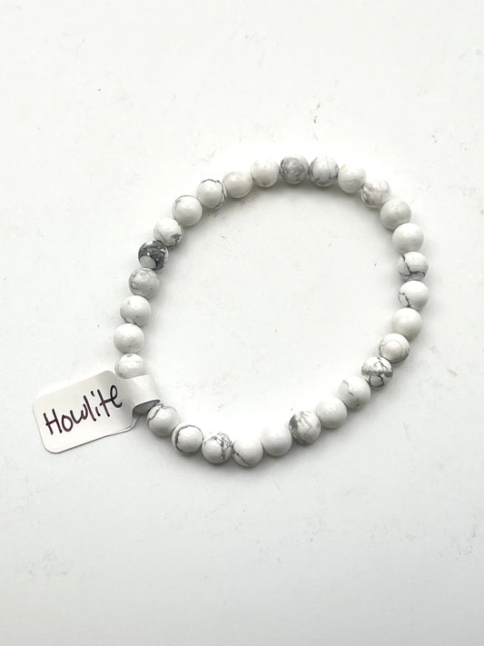 Howlite Bracelet- Sleep, Intuition, Memory, and Spiritual Attunement