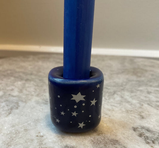 Chime Candle Holder (Blue with Silver Stars)