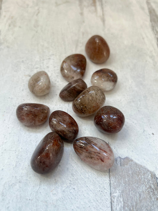 Rutilated Quartz Tumbled Pocket Stones- Manifesting, Angelic Realm Connection, Passion, Creativity