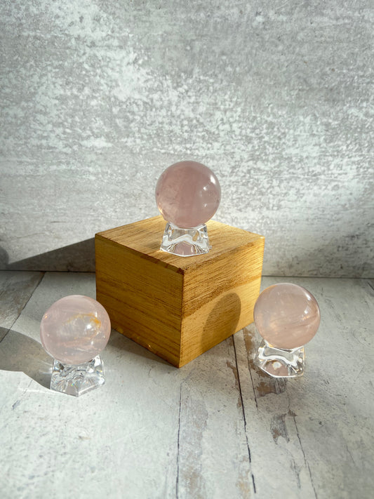 Star Rose Quartz Spheres- Deep Heart Healing + Attracting Love