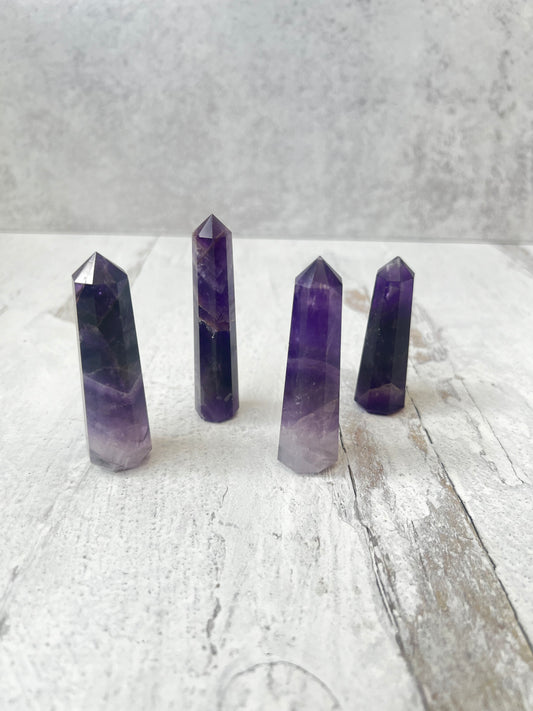 Brazilian Amethyst Obelisk Towers- Serenity, Peace, Intuition, Protection