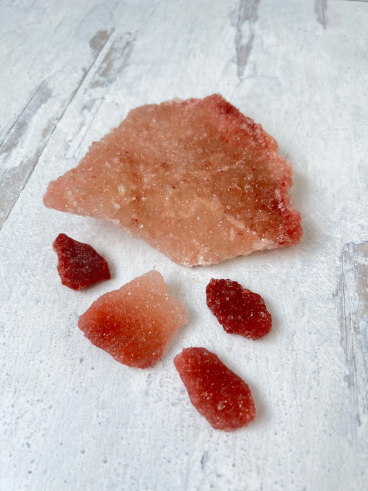 Druzy Red Apophyllite Clusters- Ascension, Vitality, Passion, Joy
