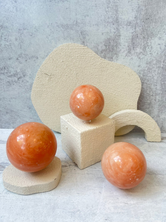 Orange Calcite Spheres- Cleansing, Vitality, Joy, Creativity, Sensuality, Focus, Motivation