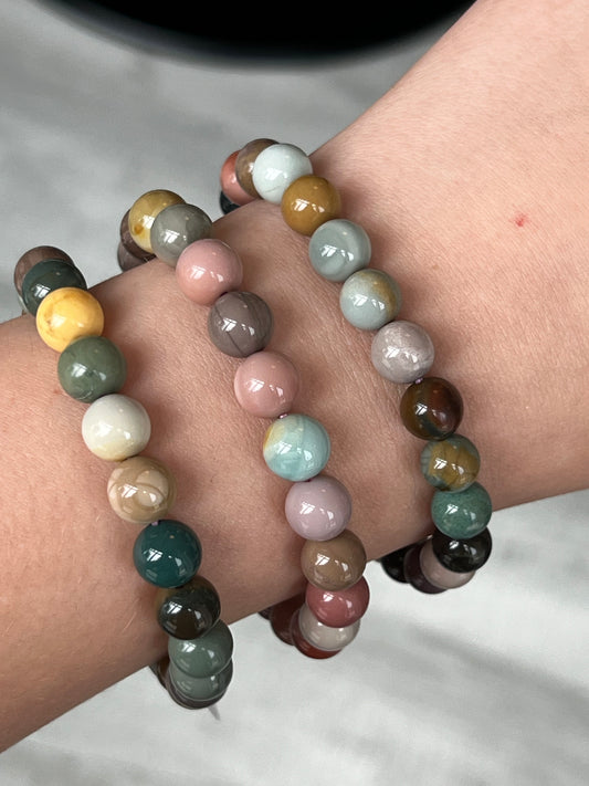 Alashan Agate Crystal Bracelet- Cooling, Clarity, Grounding, Protection