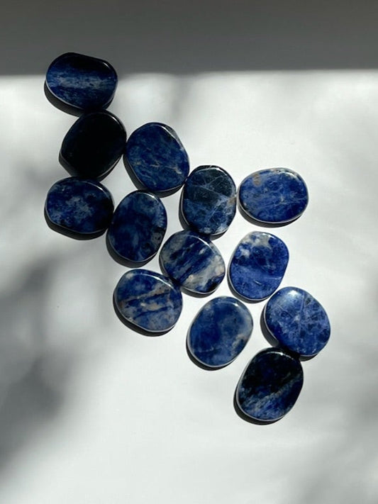 Mini Sodalite Flats- Emotional Balance, Anti Anxiety, Intuition, Inner Truth, Intelligence