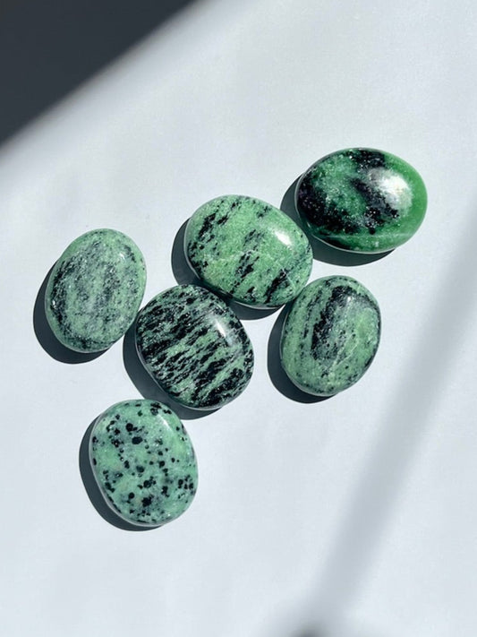 Zoisite Palm Stones- Growth, Transformation, Vitality, Manifesting, Abundance