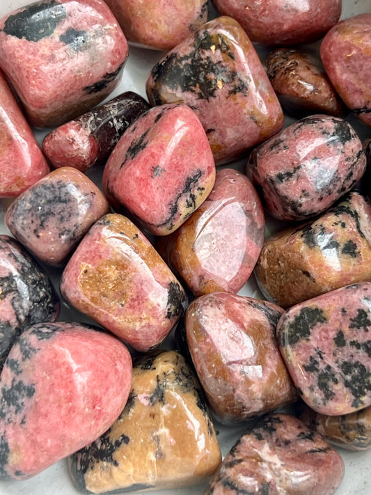 Rhodonite Tumbled Pocket Stone- Self Love, Compassion, Anti-Anxiety, Grief Support