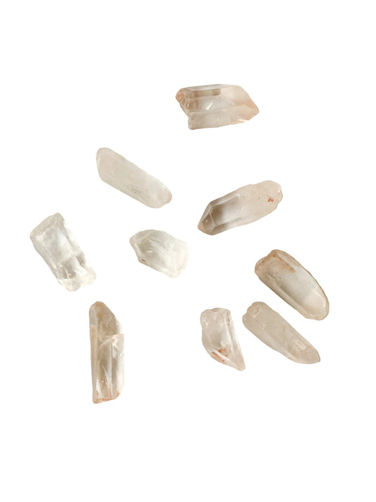 Clear quartz points, included in the Morning Ritual Luxe: Manifesting gift set