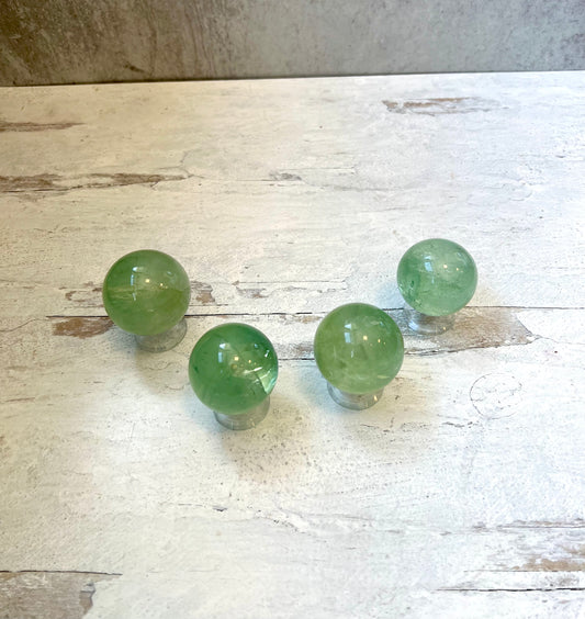 Mint Green Fluorite Spheres- Soul's Path, Clearing, Life Path Guidance, Heart Chakra Activation