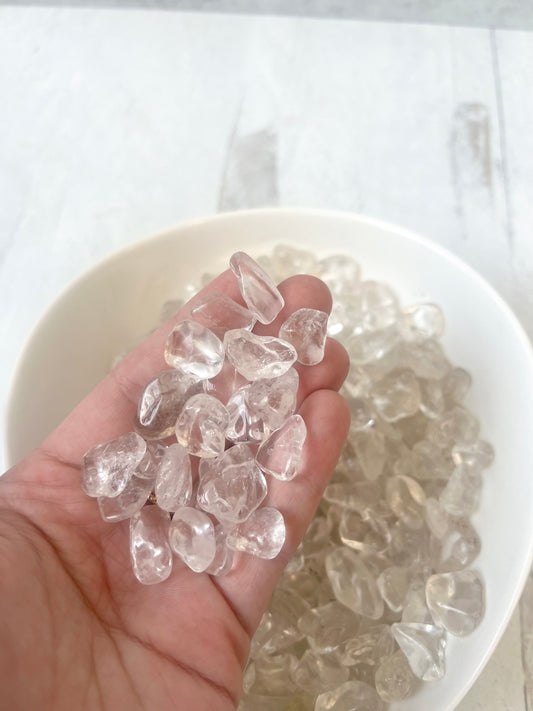 Mini Clear Quartz Tumbles for Grids + Alters- Amplifies Intention and Raises Vibration