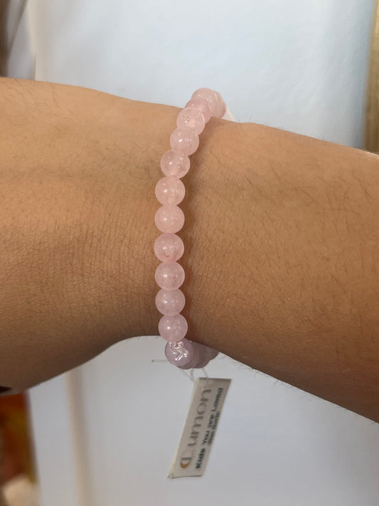 Kids You Are Loved Rose Quartz Crystal Bracelet- Love, Self Acceptance, Heart Chakra