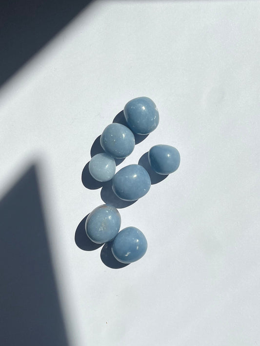 Celestite Tumbled Pocket Stone- Higher Consciousness, Angel Connection, Third Eye, Intuition, Good Memory, Dream Work