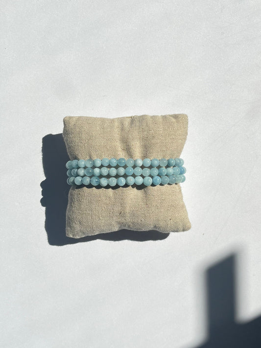 Aquamarine Crystal Bracelets - Stress Reducer, Cooling, Calming, Clear Communication