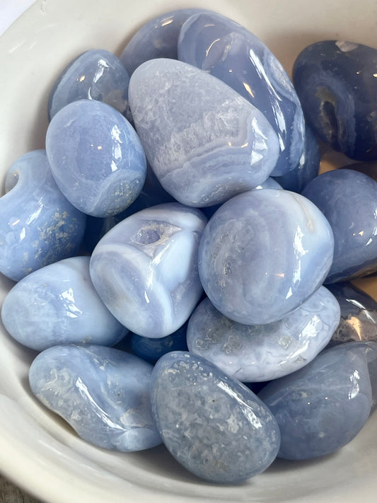 High Quality Blue Lace Agate Tumbles- Calming, Communication, Inner Truth, Tranquility