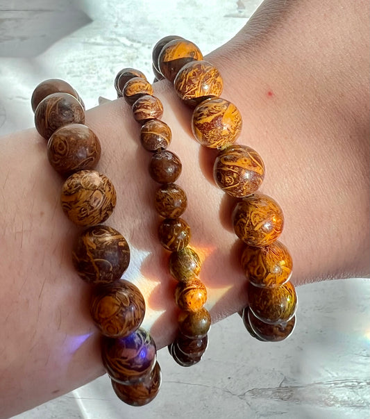 Calligraphy Stone Bracelets- Creativity, Joy, Writing, Optimism