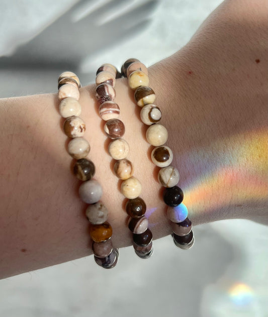 Zebra Jasper Crystal Bracelets- Grounding, Unity, Balance, Motivation