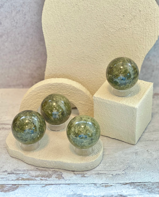 Vesuvinite Spheres- Releasing Fear, Courage, Alignment, Compassion, Love