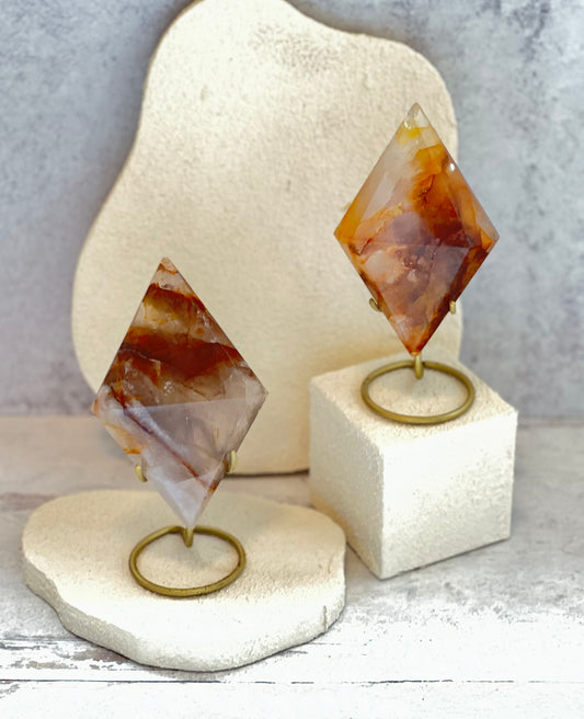 Golden Healer Diamond on Stand- Multi-Dimensional Healing, Vitality, Immune System Support, Joy