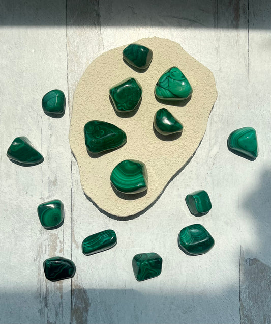 AAA Grade Congo Malachite Tumbles (Ethically Sourced)- Heart Chakra Healing, Fertility, Manifesting Abundance